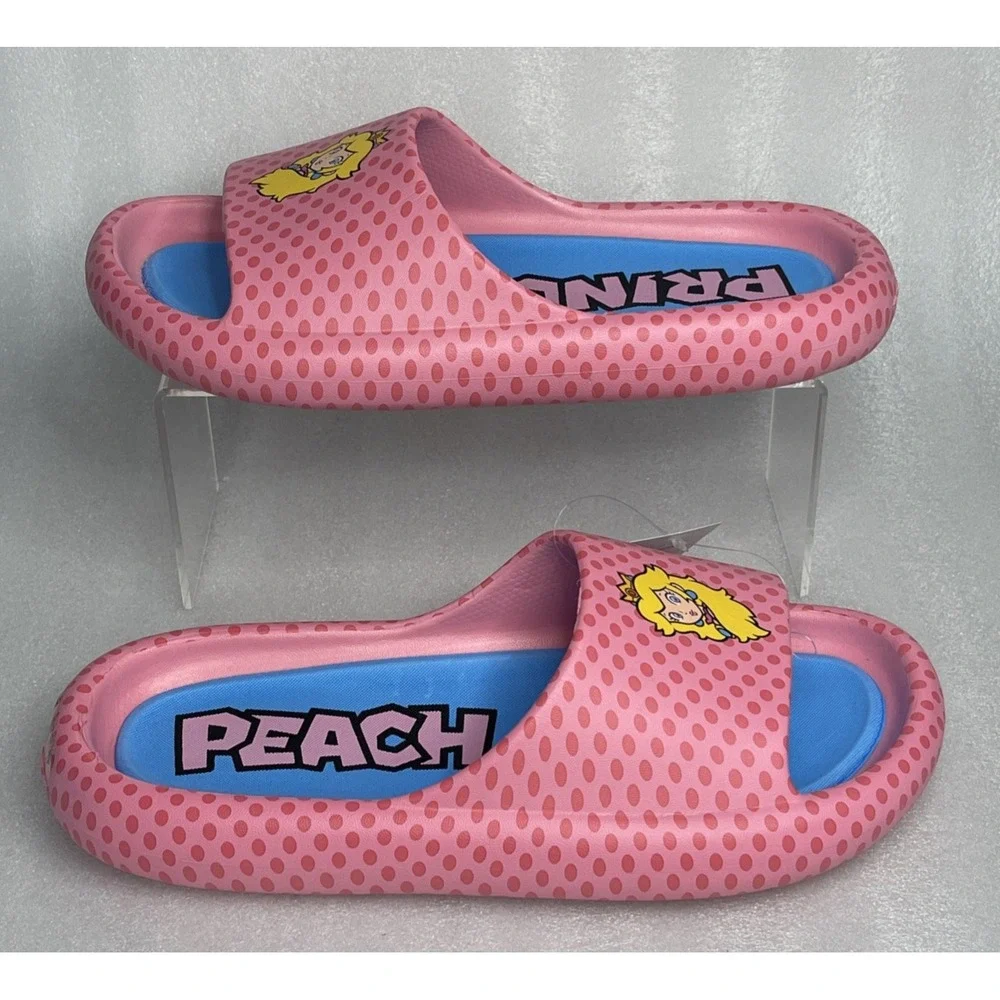 Ground Up Princess Peach Slides Slip On Pink Sandals Super Mario Women's Size 11